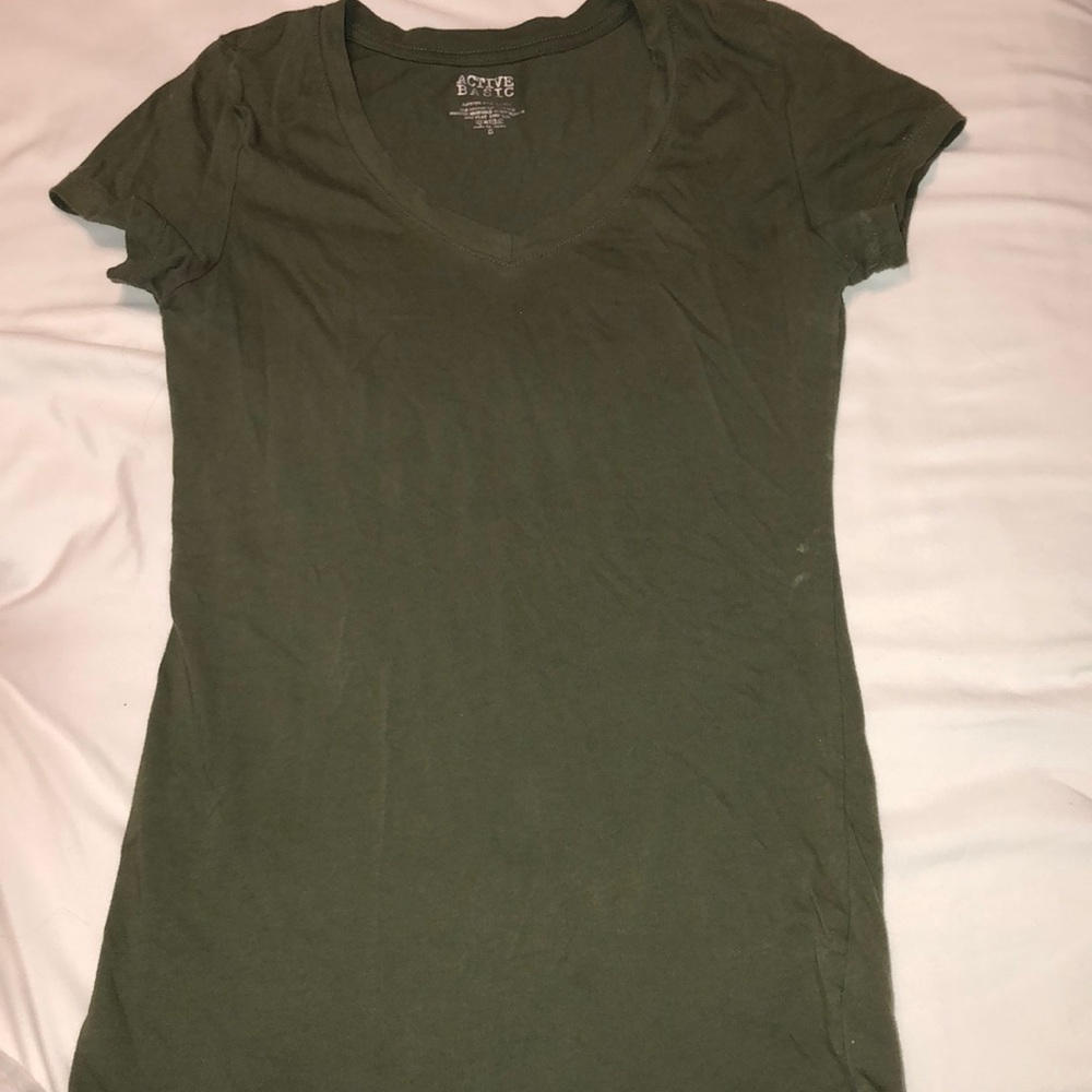 I am selling a green V neck t-shirt.